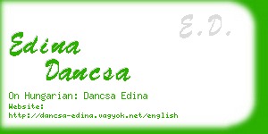 edina dancsa business card